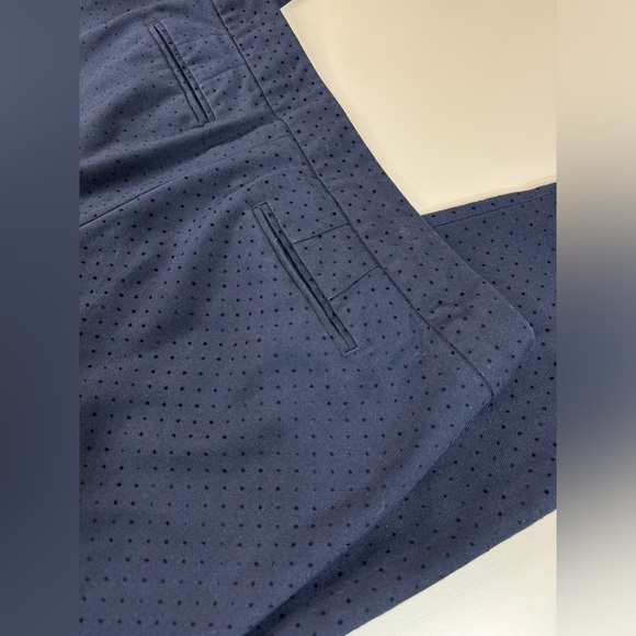 Talbots Hampshire Ankle Navy with black velour polkadot pattern women’s 14 P - Picture 10 of 13